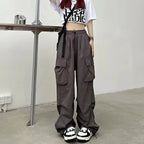 Baggy Cargo Pants for Women - Ankle-Length Polyester Joggers