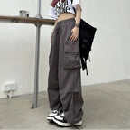 Baggy Cargo Pants for Women - Ankle-Length Polyester Joggers