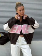 Y2K Women's Knitted Zipper Cardigan with Butterfly Collar