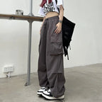 Baggy Cargo Pants for Women - Ankle-Length Polyester Joggers