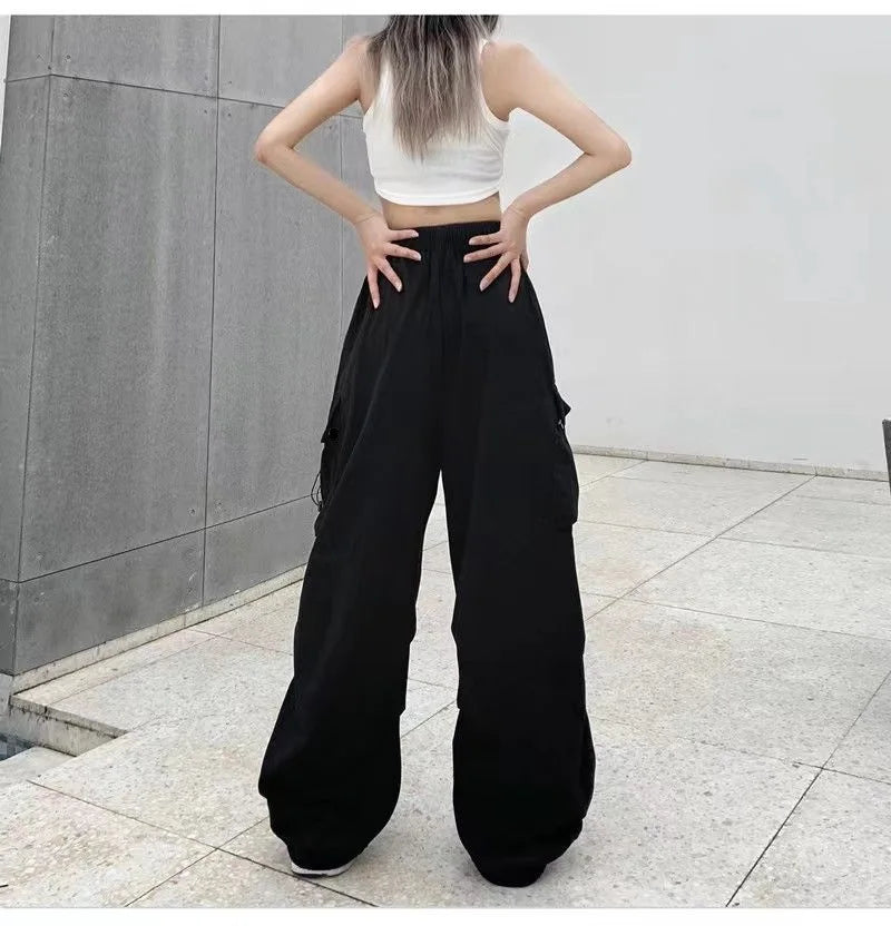 Baggy Cargo Pants for Women - Ankle-Length Polyester Joggers