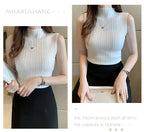 Slim Knitted Sleeveless Sweater for Women - Casual Elegance