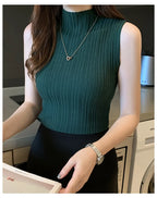 Slim Knitted Sleeveless Sweater for Women - Casual Elegance