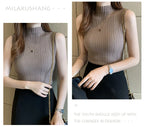 Slim Knitted Sleeveless Sweater for Women - Casual Elegance