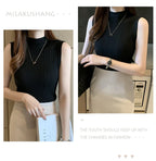 Slim Knitted Sleeveless Sweater for Women - Casual Elegance