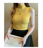 Slim Knitted Sleeveless Sweater for Women - Casual Elegance