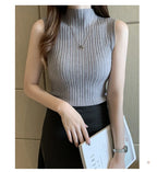Slim Knitted Sleeveless Sweater for Women - Casual Elegance