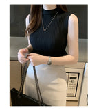 Slim Knitted Sleeveless Sweater for Women - Casual Elegance