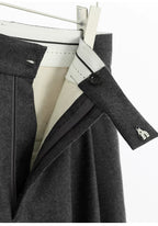 Wool Wide-Leg Trousers for Women - Casual Party Pants