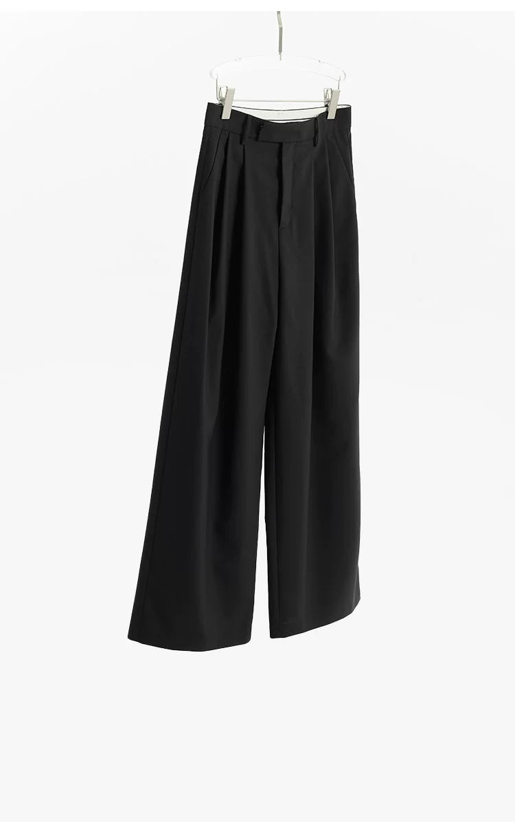 Wool Wide-Leg Trousers for Women - Casual Party Pants