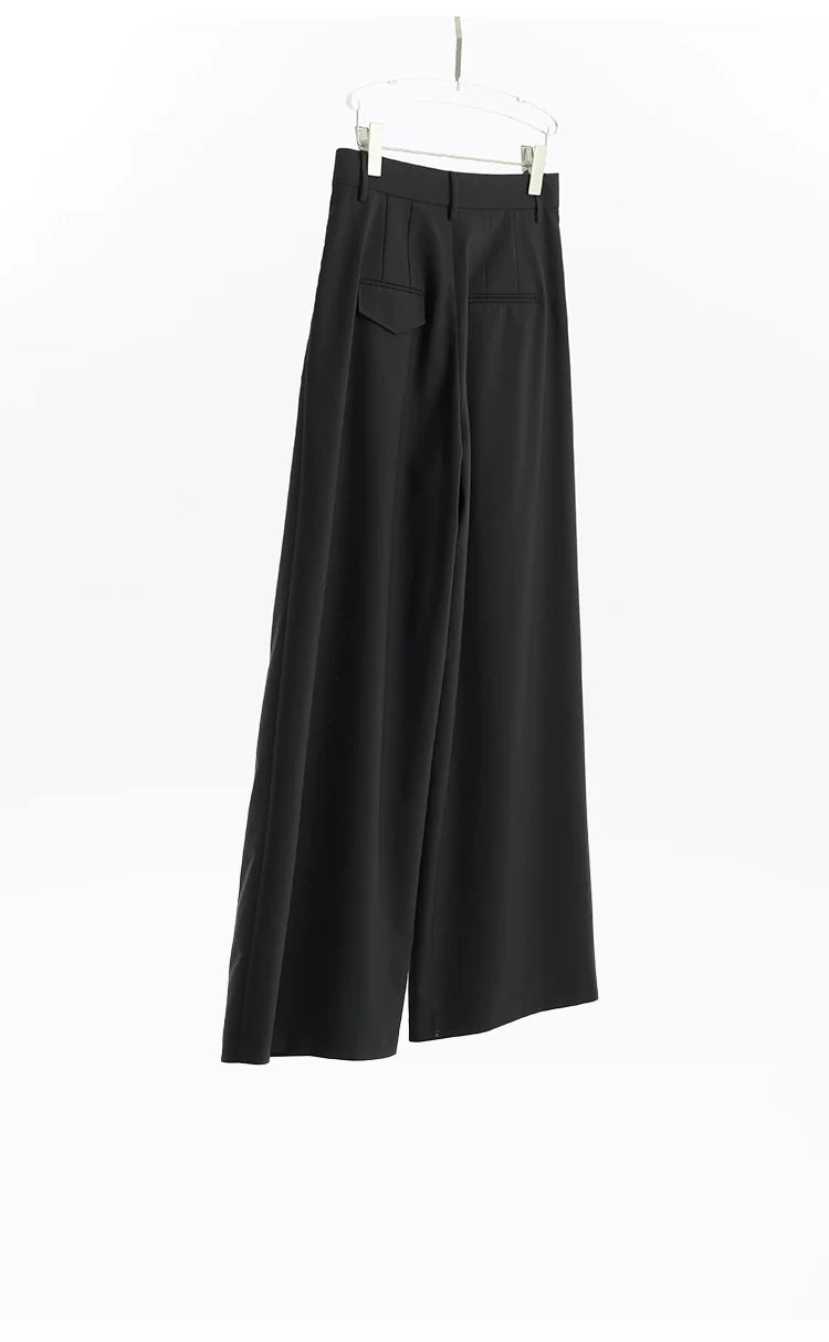 Wool Wide-Leg Trousers for Women - Casual Party Pants