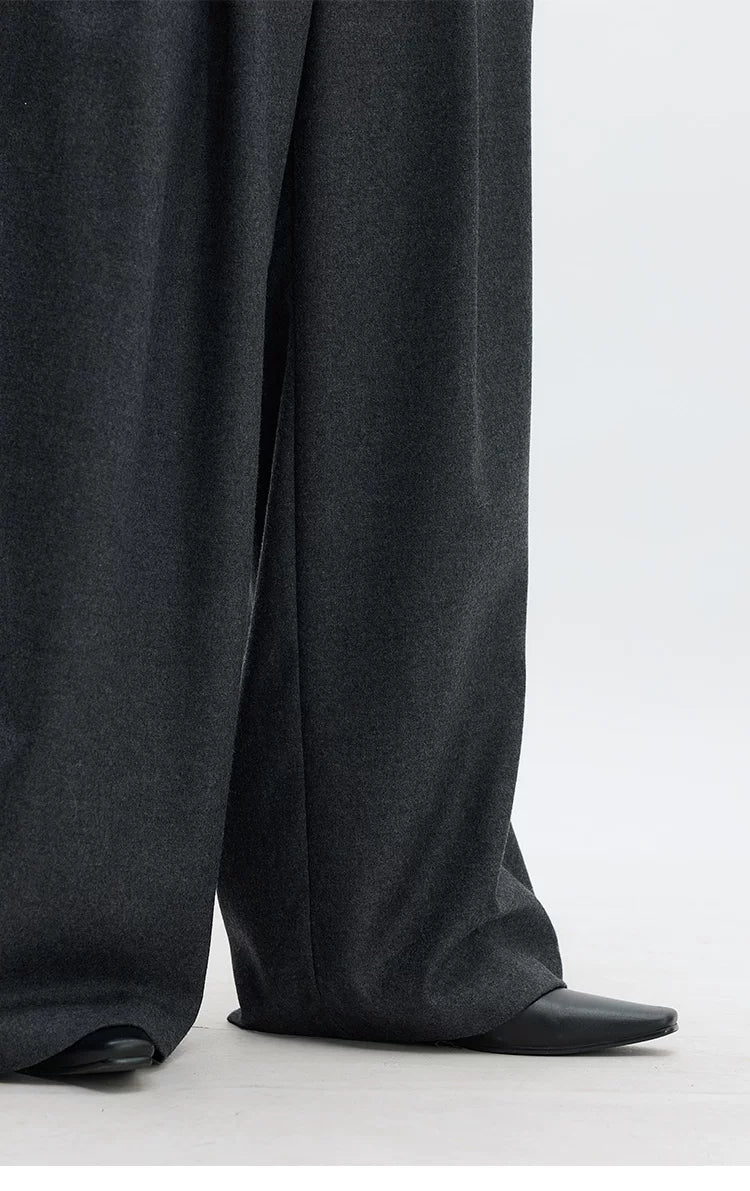 Wool Wide-Leg Trousers for Women - Casual Party Pants