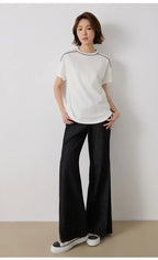 Women's High-Waisted Wide-Leg Denim Pants for Summer