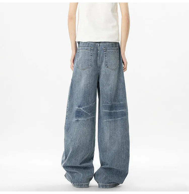 IEFB Wide Leg Baggy Men's Denim Pants - Summer Style