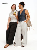 DUSHU Women’s High Waist Wide Leg Pants for Summer