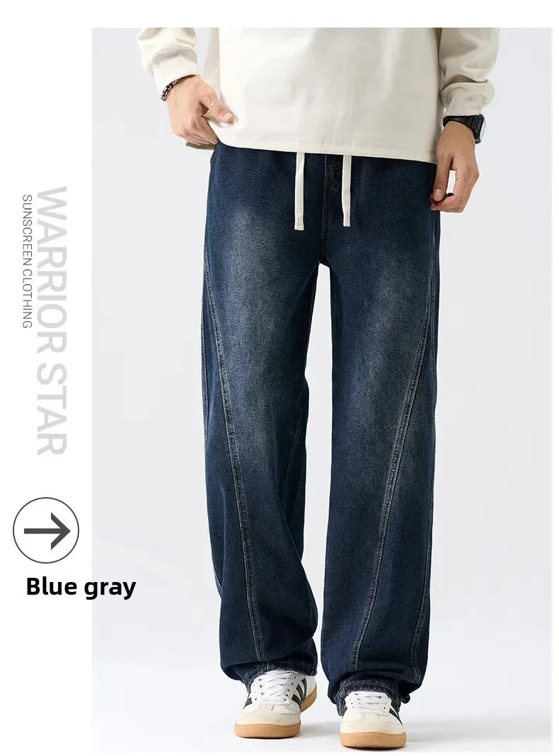 Men's Casual Loose Straight Jeans - 100% Cotton