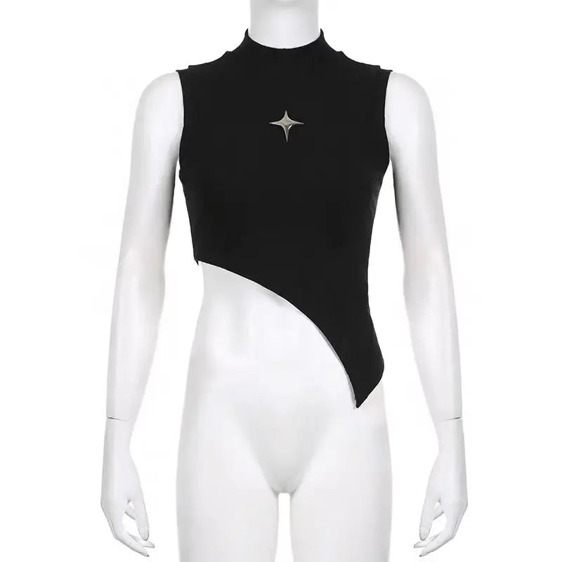 Y2K Women’s Sleeveless Knit Crop Top - Fitted & Stretchy