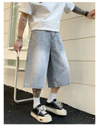 Men's Vintage High Waist Wide Leg Denim Jeans for Casual Wear