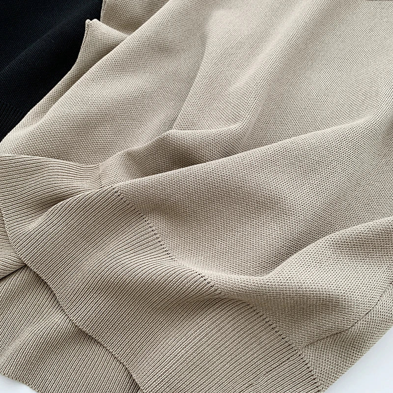 Mock Neck Solid Knit Vest for Office Ladies