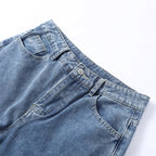 Blue High Waist Wide Leg Jeans for Women