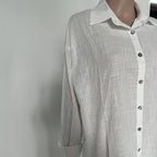We.Fine Women's Cotton Long Sleeve Ruffled Blouse