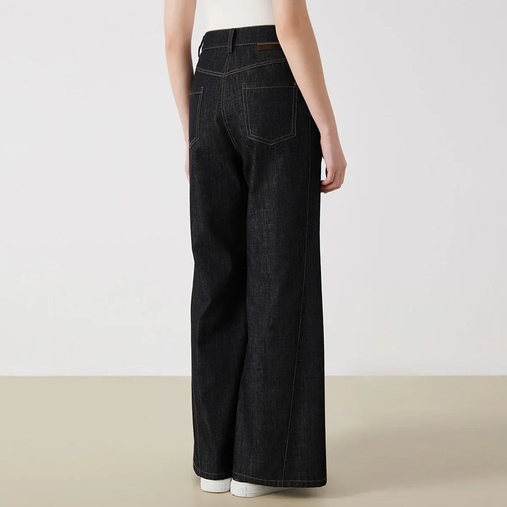 Women's High-Waisted Wide-Leg Denim Pants for Summer