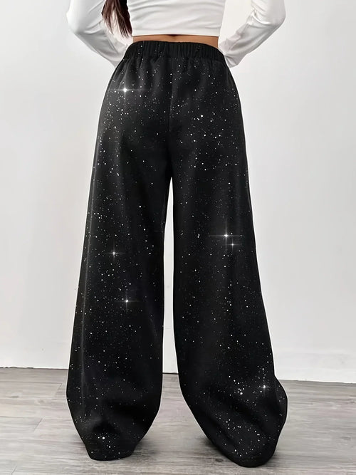 Casual Women's Floor Length Knit Pants in Polyester