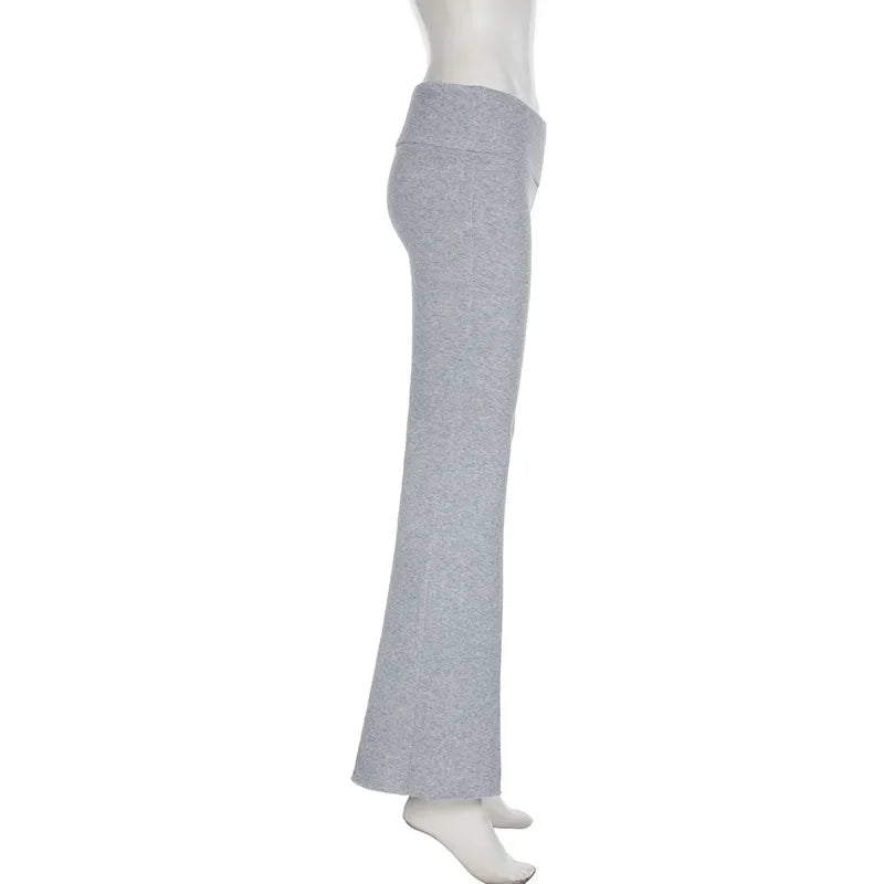 Flare Bootcut Pants for Women - Slim Low-Waisted Design