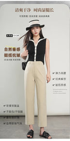 High-Waisted Lightweight Cropped Pants for Women