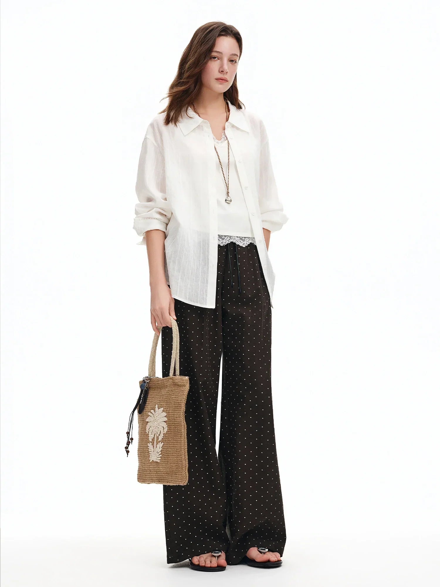 DUSHU Women’s High Waist Wide Leg Pants for Summer