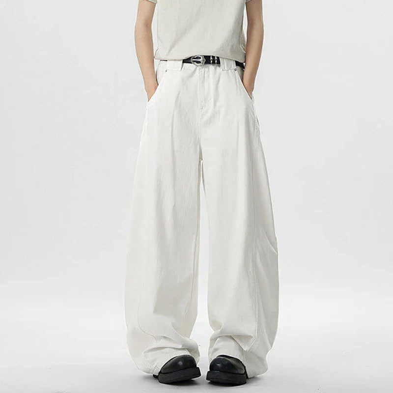 IEFB Wide Leg Baggy Men's Denim Pants - Summer Style