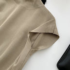 Mock Neck Solid Knit Vest for Office Ladies