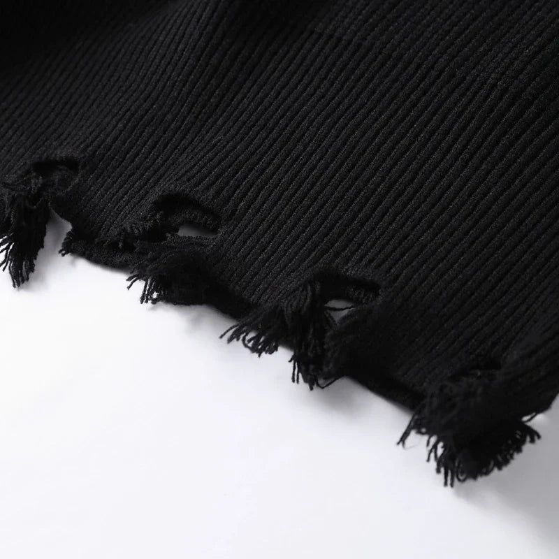 Oversized Letter Jacquard Knit Pullover for Women