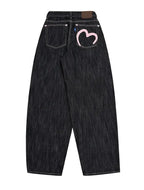 Y2K Wide Fit Women's Baggy Denim Jeans in Light Plaid