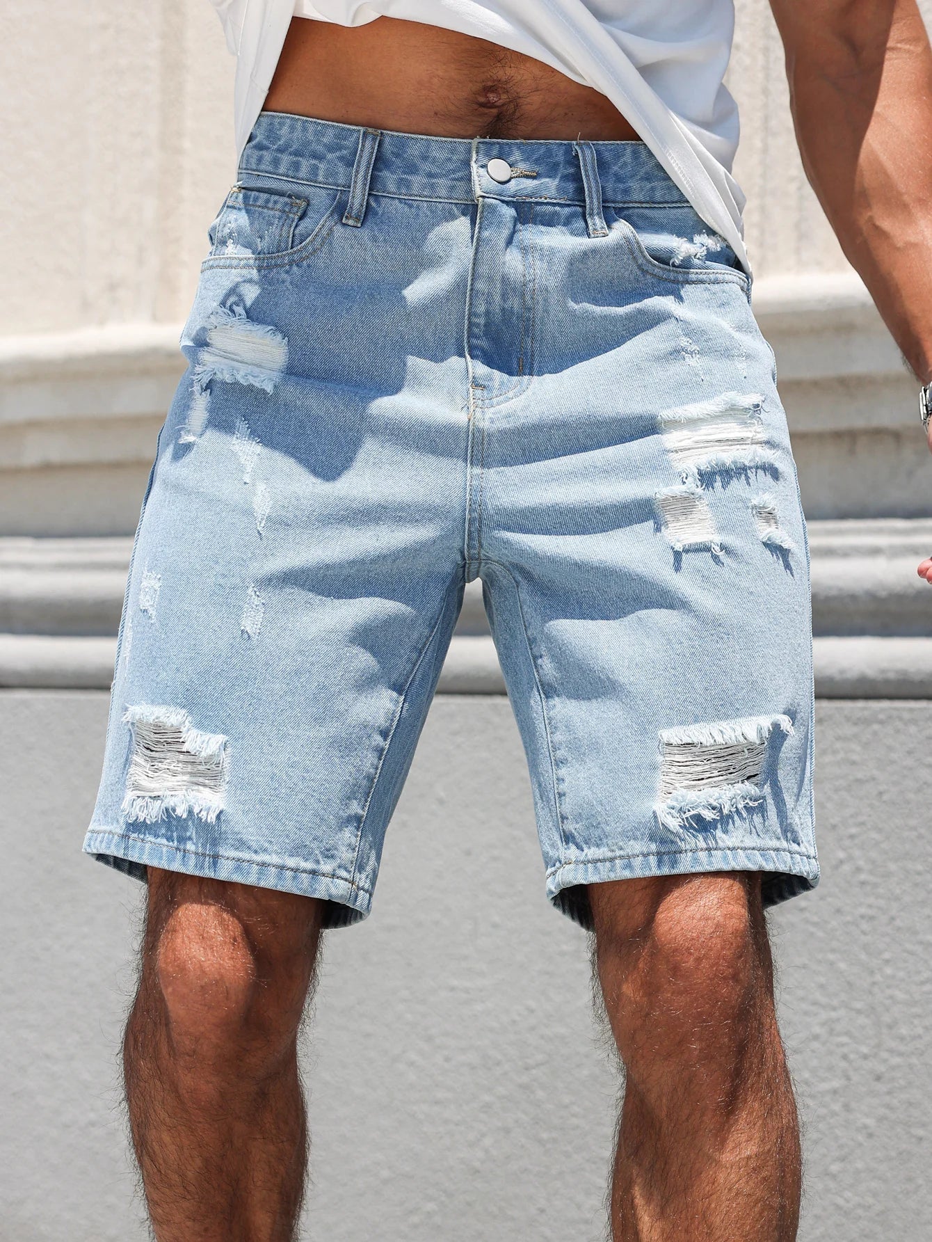 Water Buffalo Denim Casual Shorts for Men - Summer Style