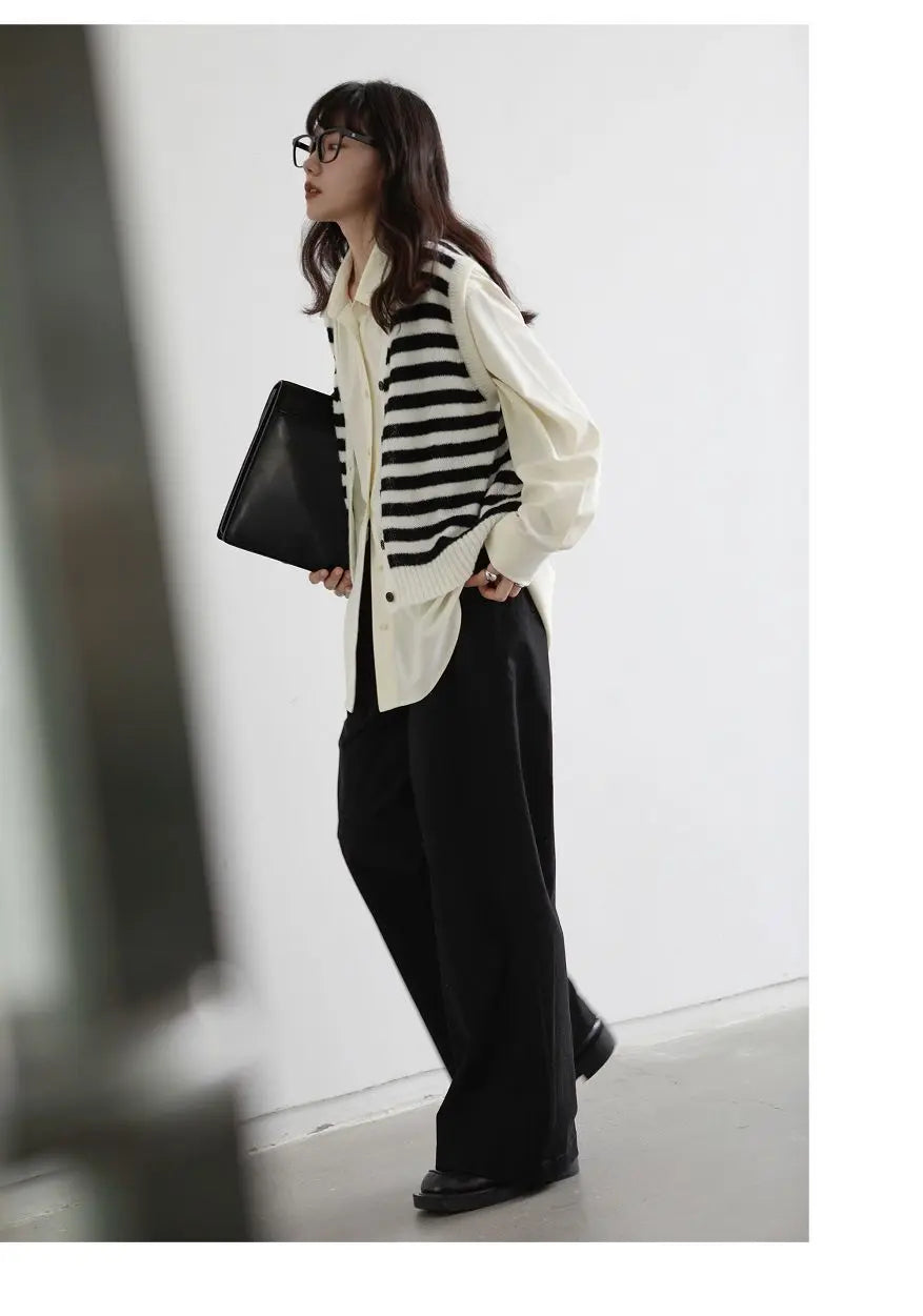 Korean Oversized Blouse with Detachable Tie for Women