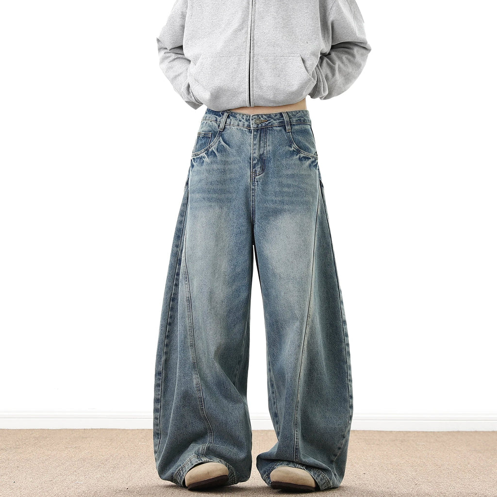 Men's Wide Leg Denim Jeans for Casual Streetwear