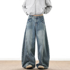 Men's Wide Leg Denim Jeans for Casual Streetwear
