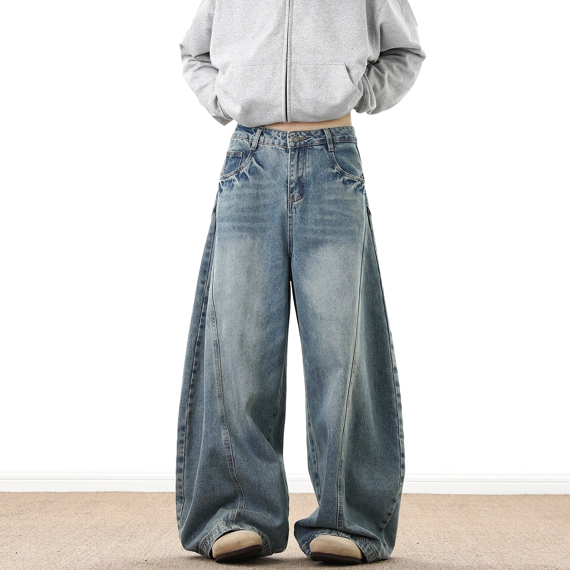 Men's Wide Leg Denim Jeans for Casual Streetwear