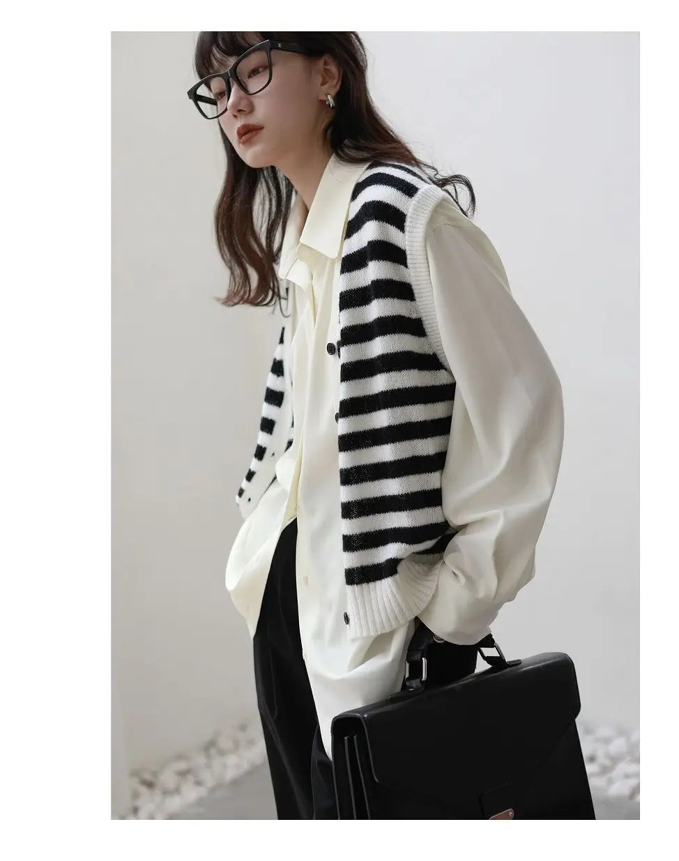 Korean Oversized Blouse with Detachable Tie for Women