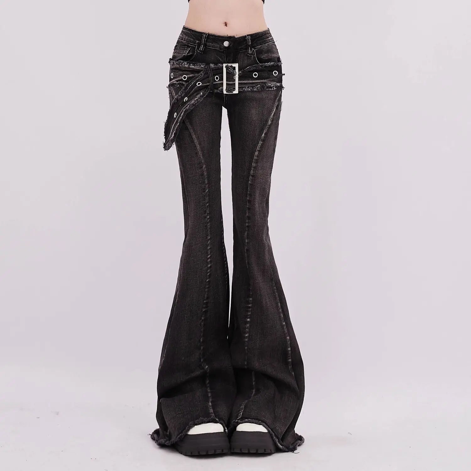 High Waist Vintage Slim Micro-flare Jeans for Women