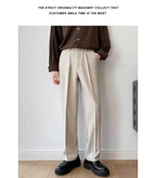 Men's White Baggy Wide Pants for Casual Spring Wear