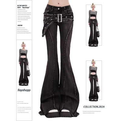 High Waist Vintage Slim Micro-flare Jeans for Women