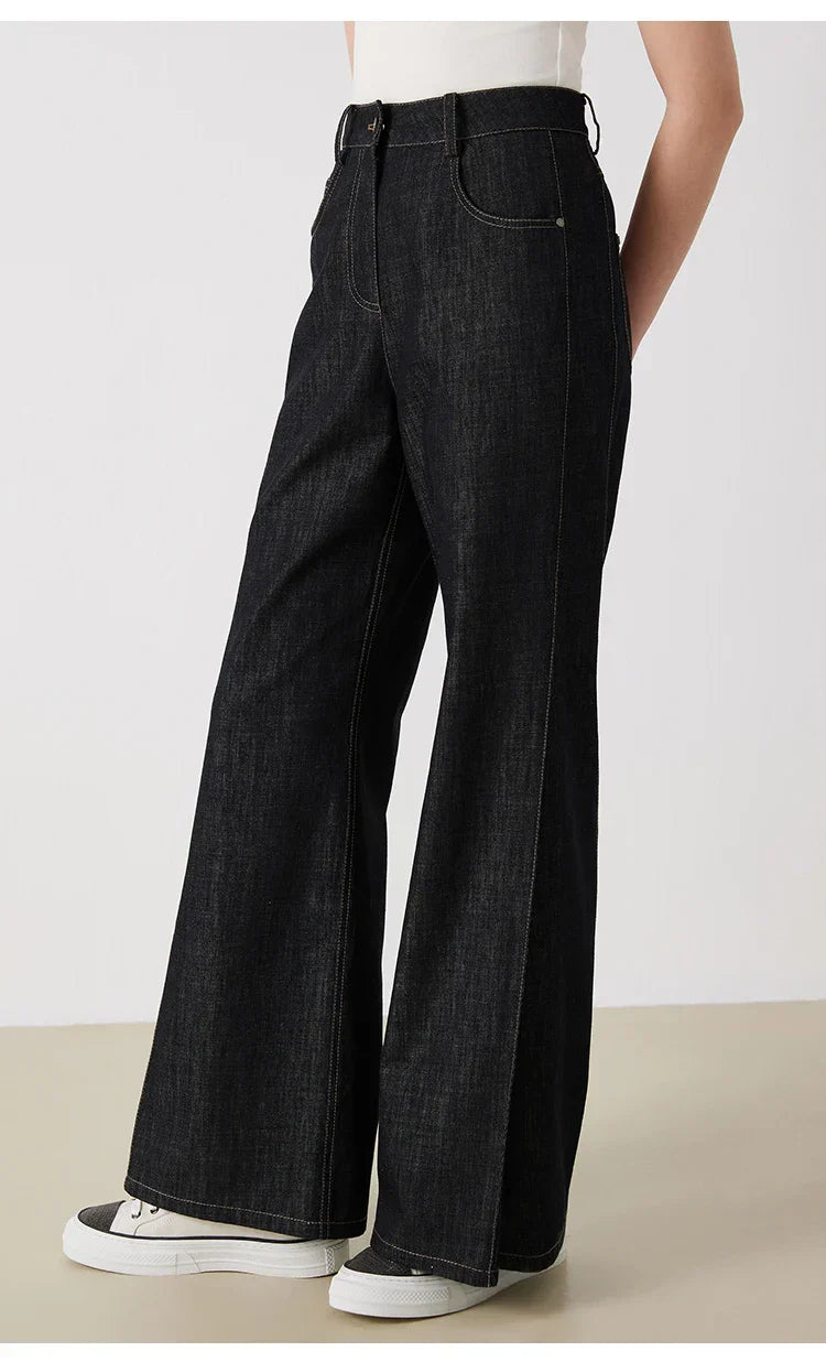 Women's High-Waisted Wide-Leg Denim Pants for Summer