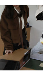 Korean Oversized Blouse with Detachable Tie for Women