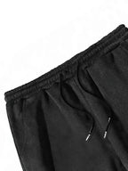 Men's Black Gothic Jogging Pants for Autumn and Winter