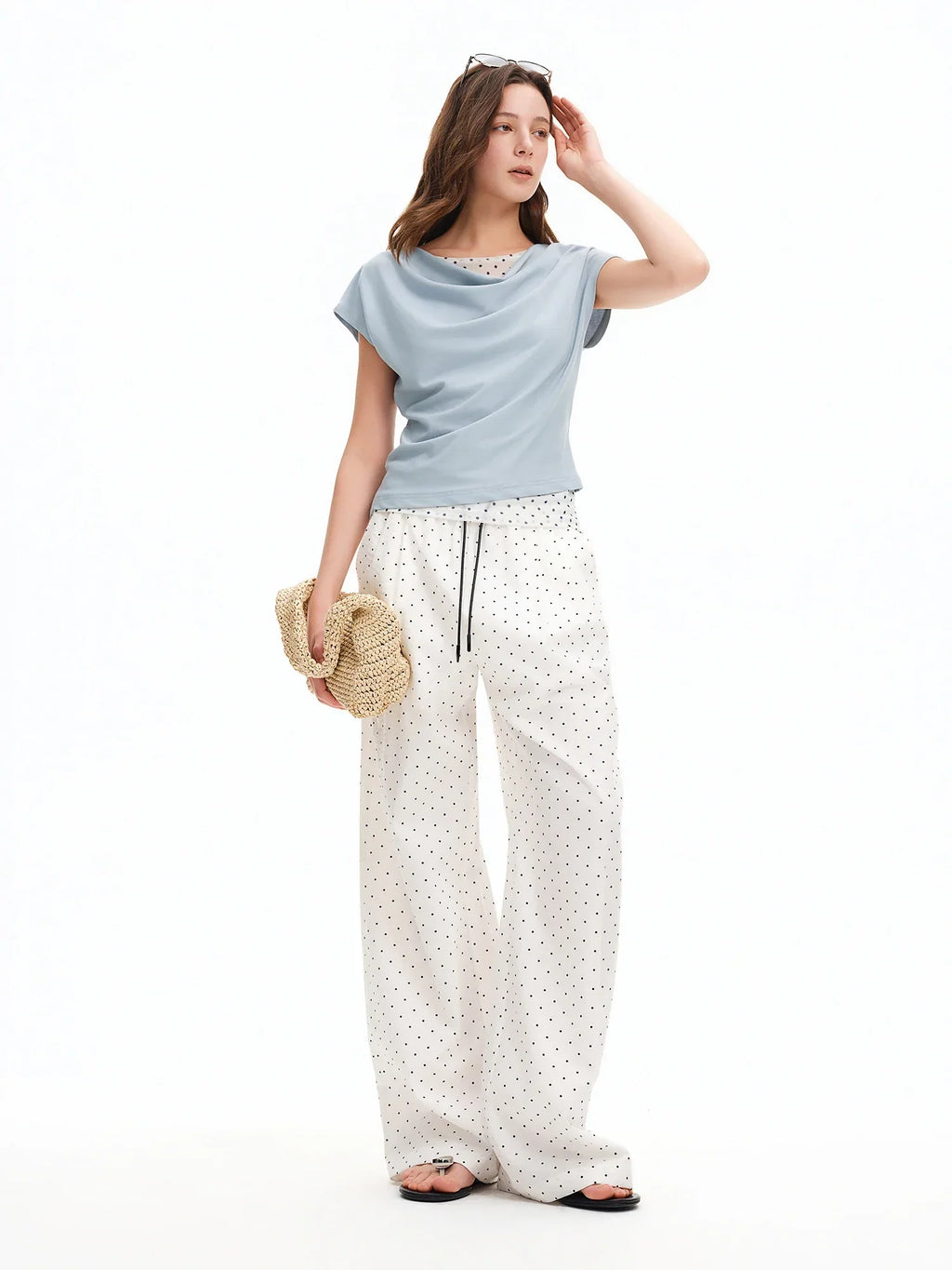 DUSHU Women’s High Waist Wide Leg Pants for Summer