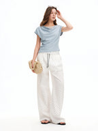 DUSHU Women’s High Waist Wide Leg Pants for Summer