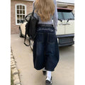 Blue Wide Leg Casual Denim Jeans for Women