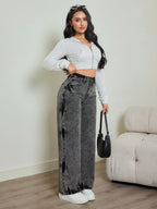 High Waist Tie-Dye Straight Jeans for Women